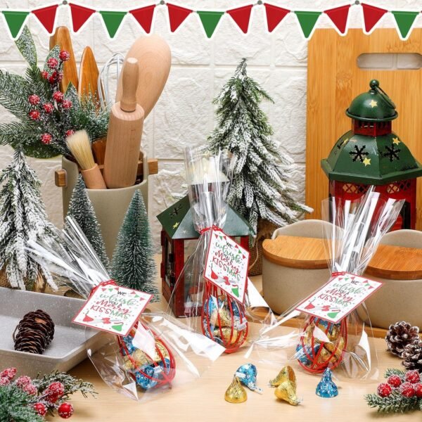 Nuogo 6 Sets Christmas Whisk Baking Supplies Gifts Sets Includes Stainless Steel Whisk, Greeting Cards, Ribbons, Plastic Bags for Neighbor Employee Cooking Supplies Christmas Stocking Stuffers Ideas - Image 6