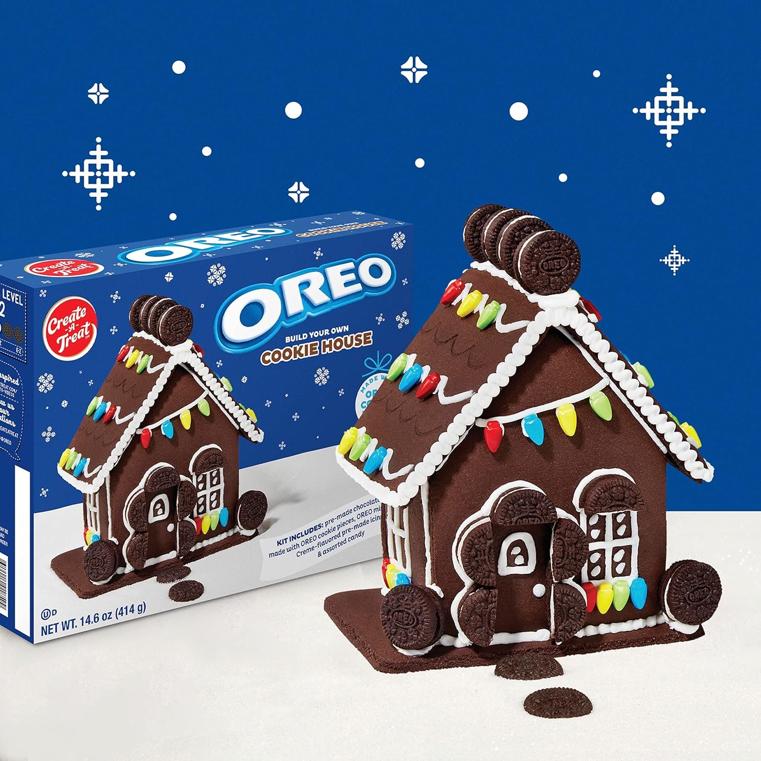 Create-A-Treat OREO and SOUR PATCH KIDS Holiday Cookie House Decorating Kits, 2 Pack Holiday Cookie Decorating Variety - Image 9