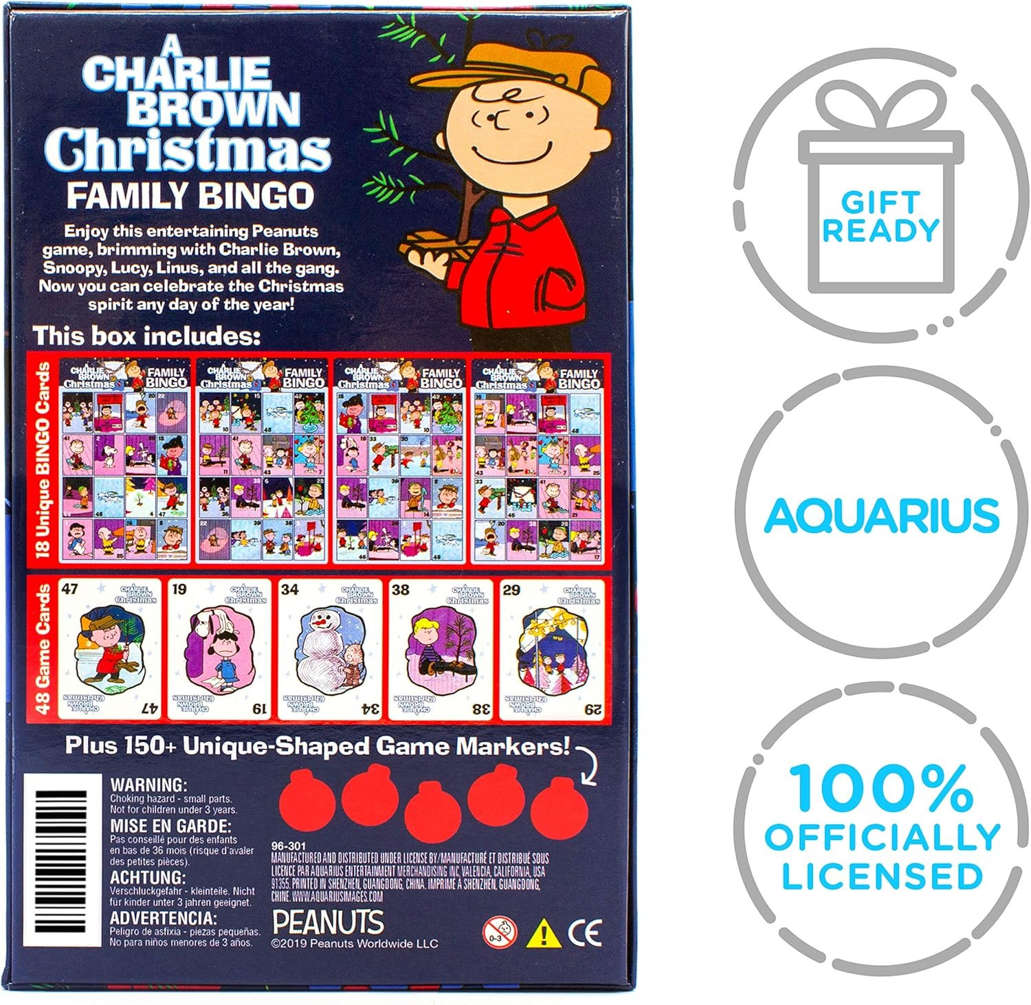 AQUARIUS - Peanuts Charlie Brown Christmas Family Bingo Game - Image 10