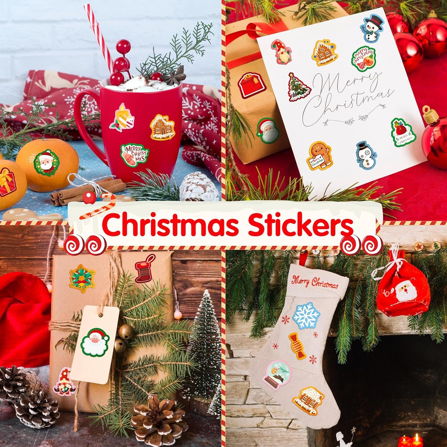 LINAYE Christmas Stickers for Kids - 40 Sheets Christmas Stickers Bulk 480PCS Cute Adhesive Stickers Pack for Treat Bags, Goodie Bags, Christmas Stickers for Girls Boys Christmas Party Favors - Image 6