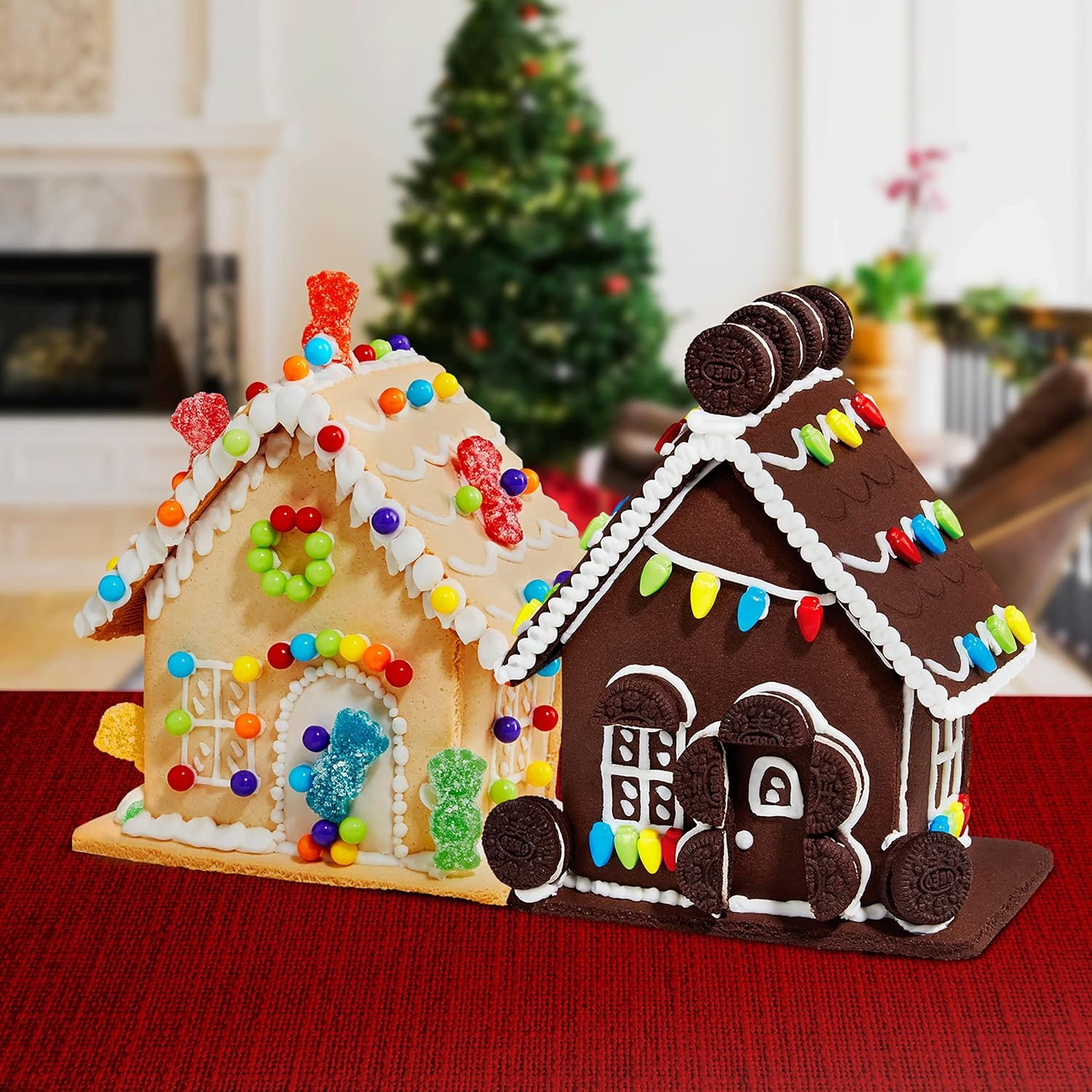 Create-A-Treat OREO and SOUR PATCH KIDS Holiday Cookie House Decorating Kits, 2 Pack Holiday Cookie Decorating Variety - Image 7