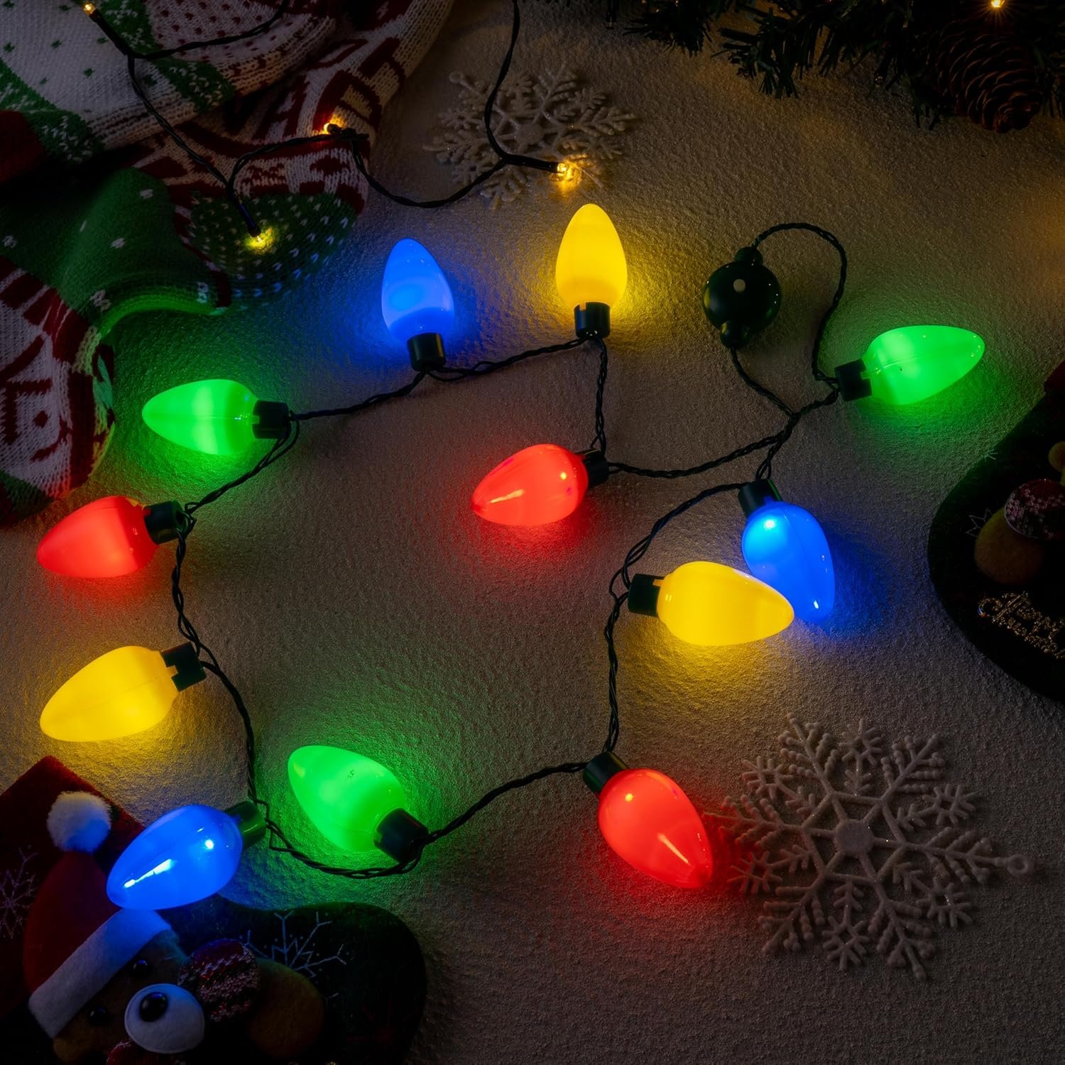 JOYIN 3 PCS Christmas LED Light Up Bulb Necklace Christmas Holiday Accessories Party Favors 12 LED Bulbs - Image 6