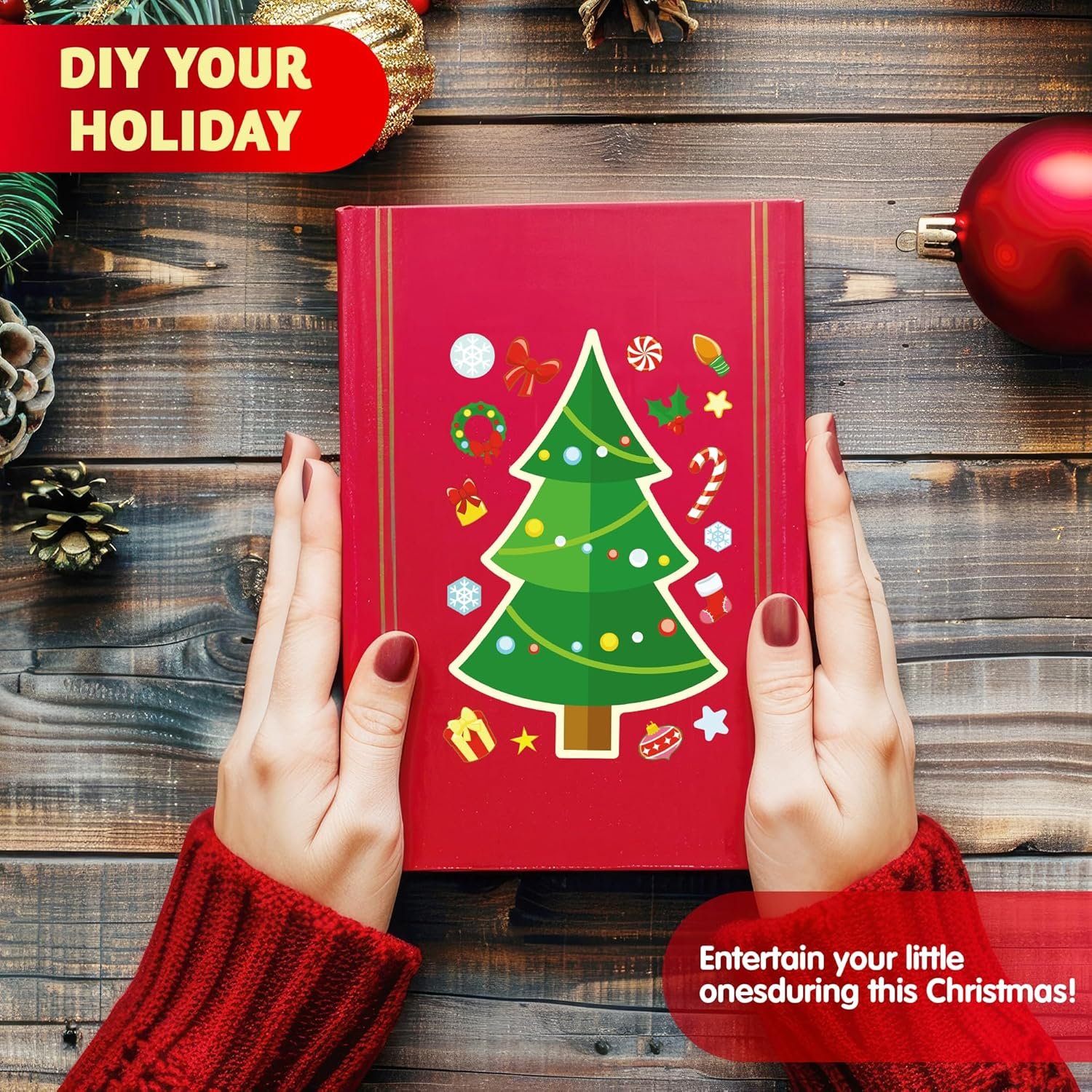 JOYIN 24 Pcs Christmas Tree Stickers, Make Your Own Christmas Tree Stickers Sheets, Party Favors for Kids Xmas Party Supplies, Green Stickers for Classroom Games, Stocking Stuffers Holiday Presents - Image 3