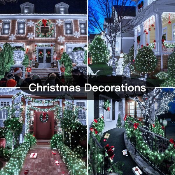 328 FT 1000 LED Christmas Lights Outdoor, Christmas String Lights with Remote and Timer, White Christmas Lights with 8 Modes Dimmable, Fairy Lights for Wedding Party Home Xmas Holiday Decor - Image 4