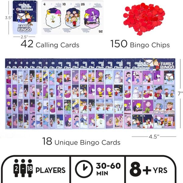 AQUARIUS - Peanuts Charlie Brown Christmas Family Bingo Game - Image 5
