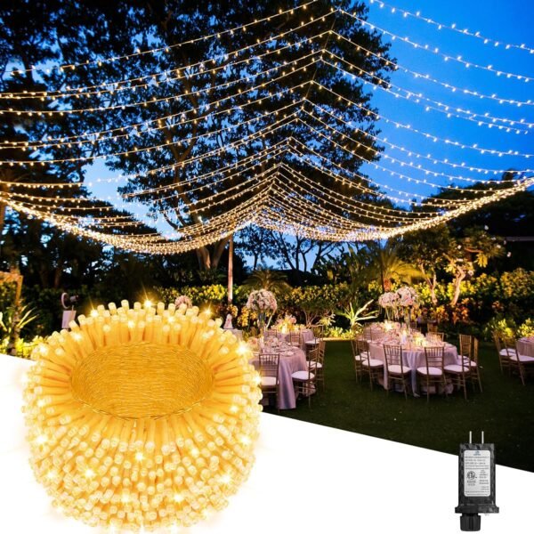 355FT 900 LED Christmas Lights, Extra Long Outdoor String Lights Waterproof, Timer & Memory, 8 Modes Dimmable Plug in Fairy Lights for Outside Tree Wedding Patry Holiday Decorations, Warm White - Image 2