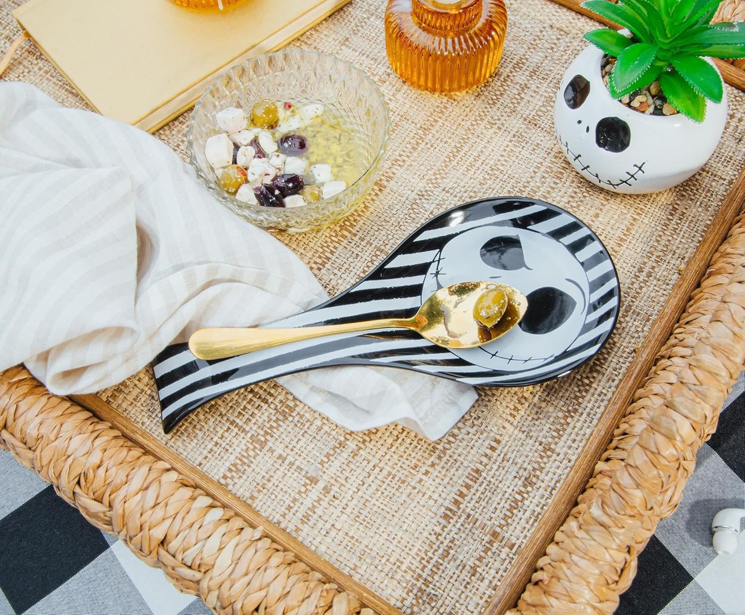 Disney The Nightmare Before Christmas Jack Skellington Ceramic Spoon Rest Holder | Kitchen Organizer For Utensils To Keep Countertop Clean - Image 7