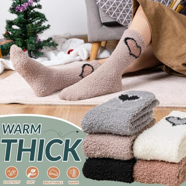 SeeyAN Womens Fuzzy Socks Fluffy Warm Slipper Winter Comfy Thermal Cozy Plush Sleep Home Cabin Socks - Image 3