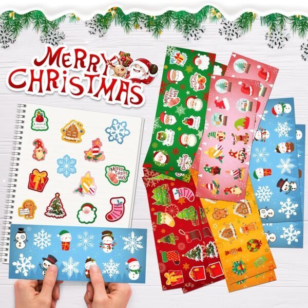 LINAYE Christmas Stickers for Kids - 40 Sheets Christmas Stickers Bulk 480PCS Cute Adhesive Stickers Pack for Treat Bags, Goodie Bags, Christmas Stickers for Girls Boys Christmas Party Favors - Image 4