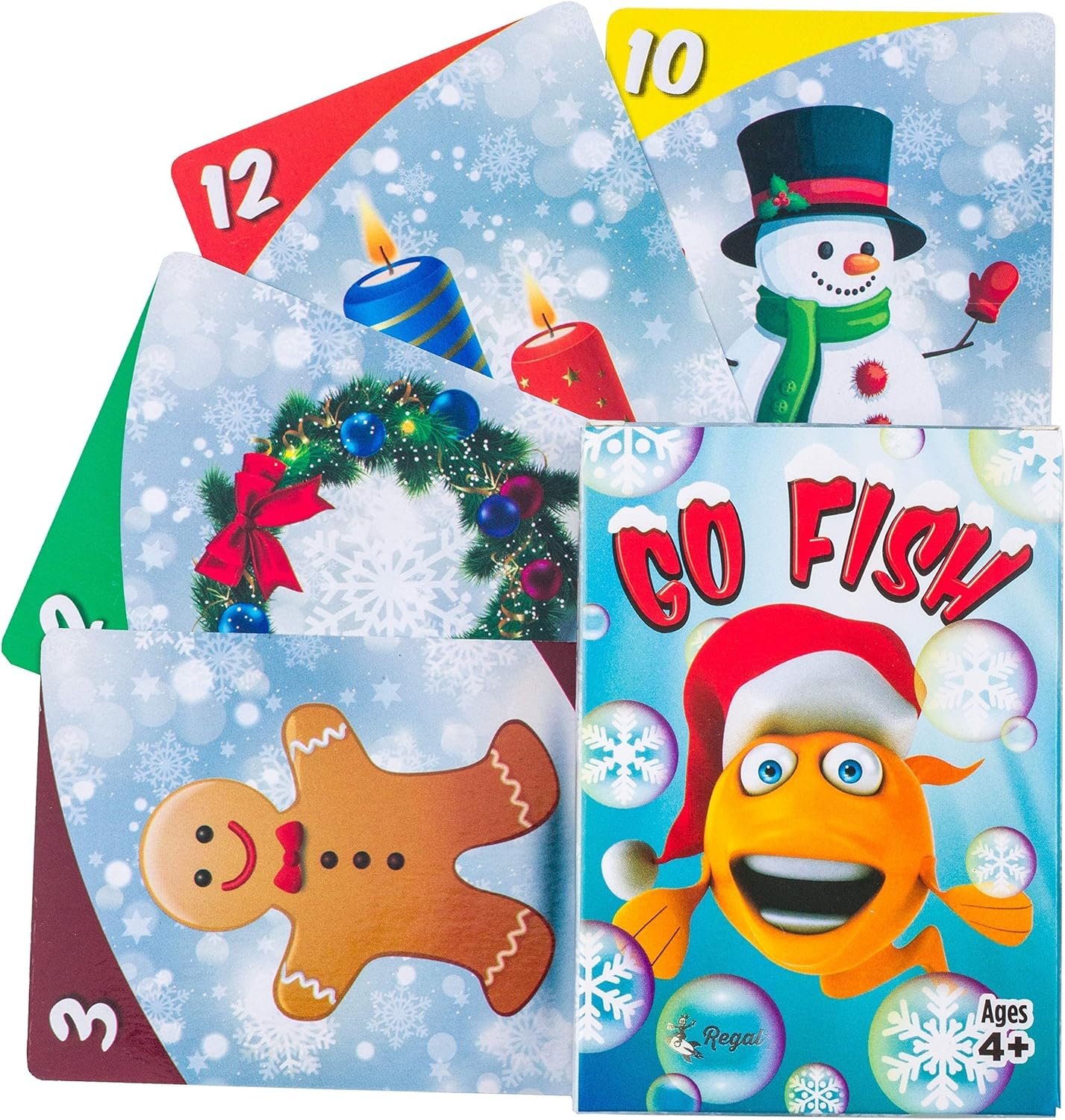 Regal Games Card Games for Kids - Go Fish, Crazy 8's, Old Maid, Slap Jack, Monster Memory Match, Snowball Fight - Holiday-Themed, Simple & Fun Classic Family Table Games - Games May Vary (6 Set) - Image 4