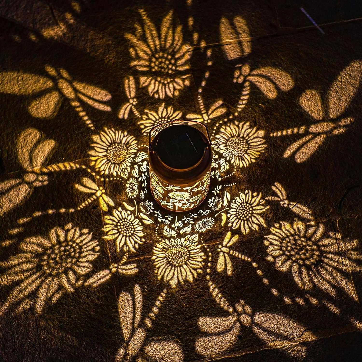 Solar Lanterns Dragonfly Lights Outdoor Decor Hanging Lantern Waterproof Metal LED Sunflower Light Decorative Garden,Yard,Patio,Lawn,Christmas Gifts for Women Mon Grandma - Image 3