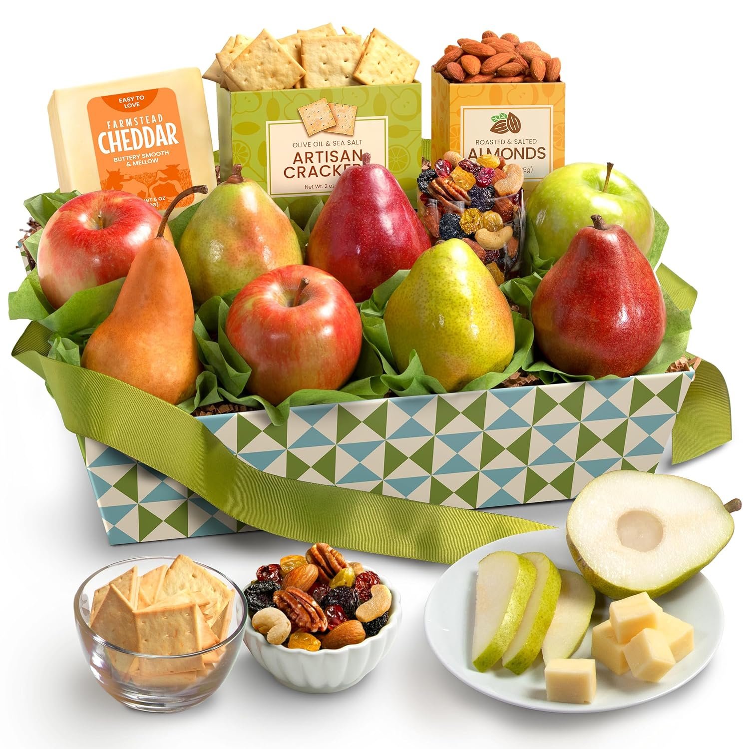 A Gift Inside Classic Fresh Fruit Basket Gift with Crackers, Cheese and Nuts for Holiday, Thank You, Birthday, Get Well, Anniversary, Corporate - Image 3