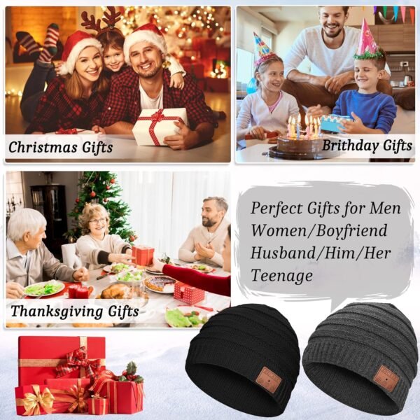 Bluetooth Hat Beanie,Gifts for Men Women,Unique Tech Christmas Stocking Stuffer Gifts for Teenage Teen Boy Teen Girl Him Her - Image 8