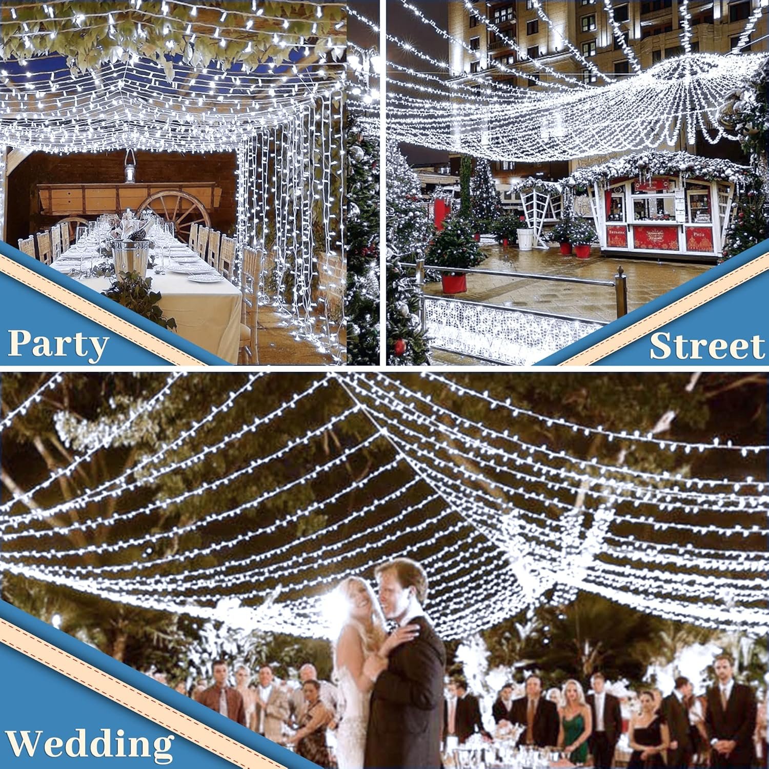 XURISEN 403FT Christmas Lights, 1000 LED Super Long String Lights 8 Modes & Memory Timer Plug in Twinkle Fairy Lights Decor for Home Xmas Party Wedding - Image 9