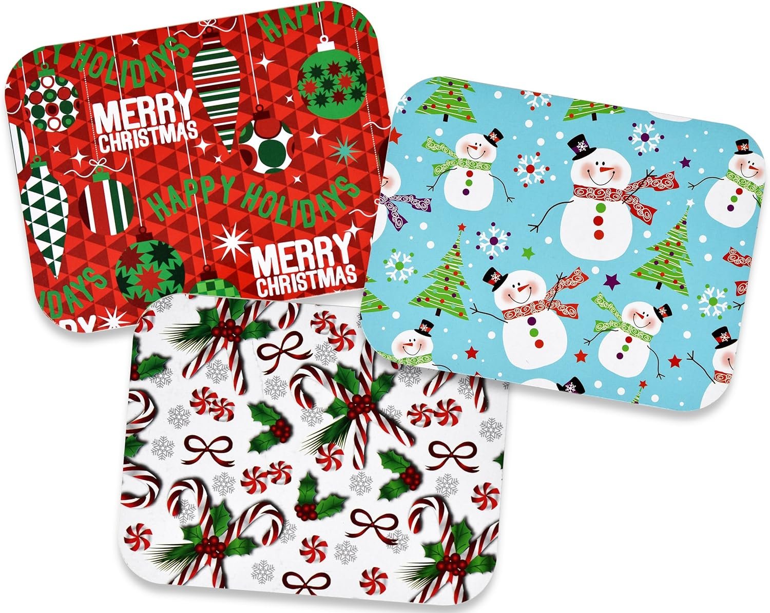 Gift Boutique 36 Count Christmas Tin Foil Containers with Lid Covers For Cookies in 3 Holiday Designs Aluminum Disposable Food Storage Pans For Treat Exchange & Goody Party Leftovers 5"W X 7"L X 1.5" - Image 3