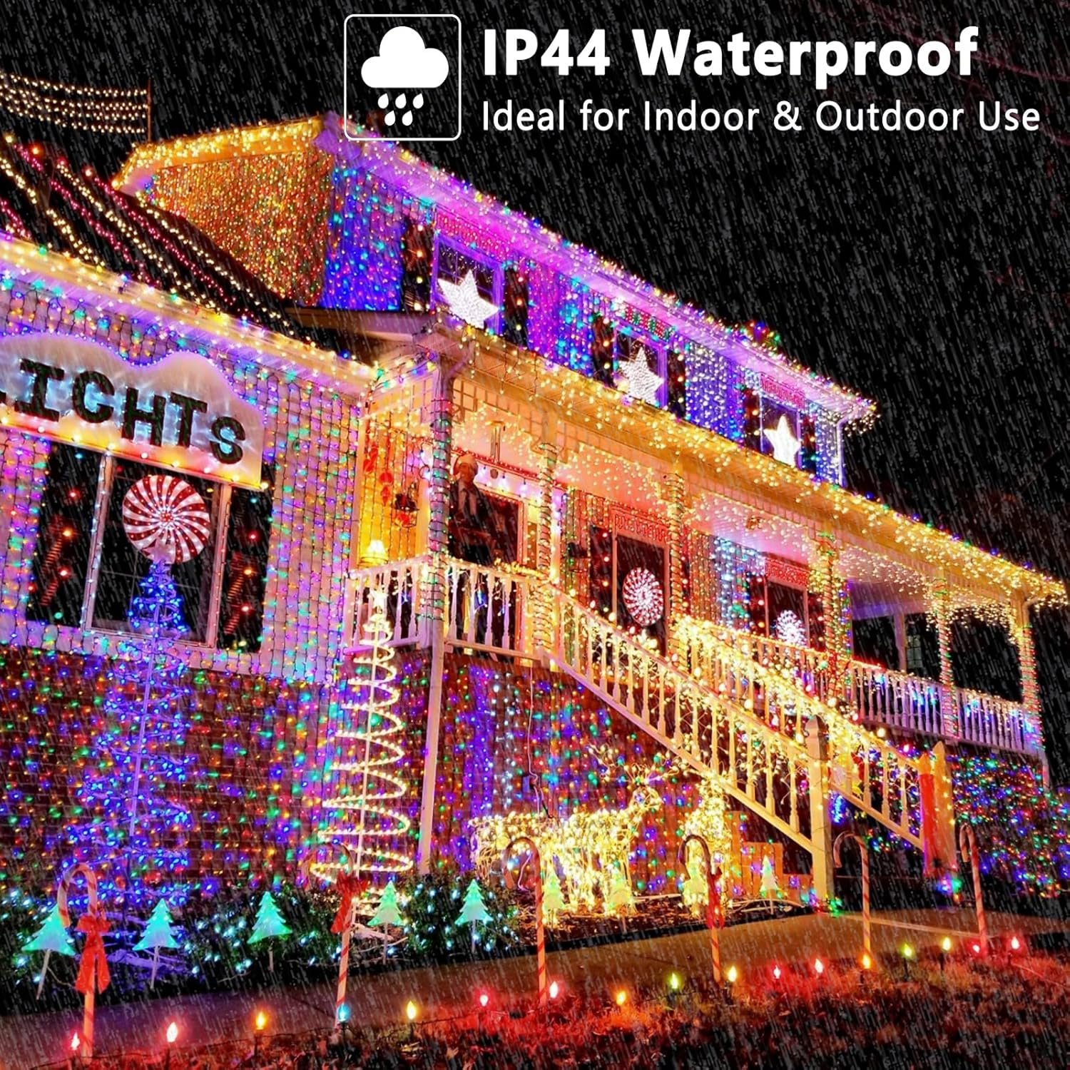 Brizled Christmas Lights Outdoor, 500 LED Color Changing Christmas String Lights with Remote, 180.4ft 11 Modes Christmas Tree Lights Warm White & Multicolor Green Wire Xmas Lights for Xmas Party Home - Image 7