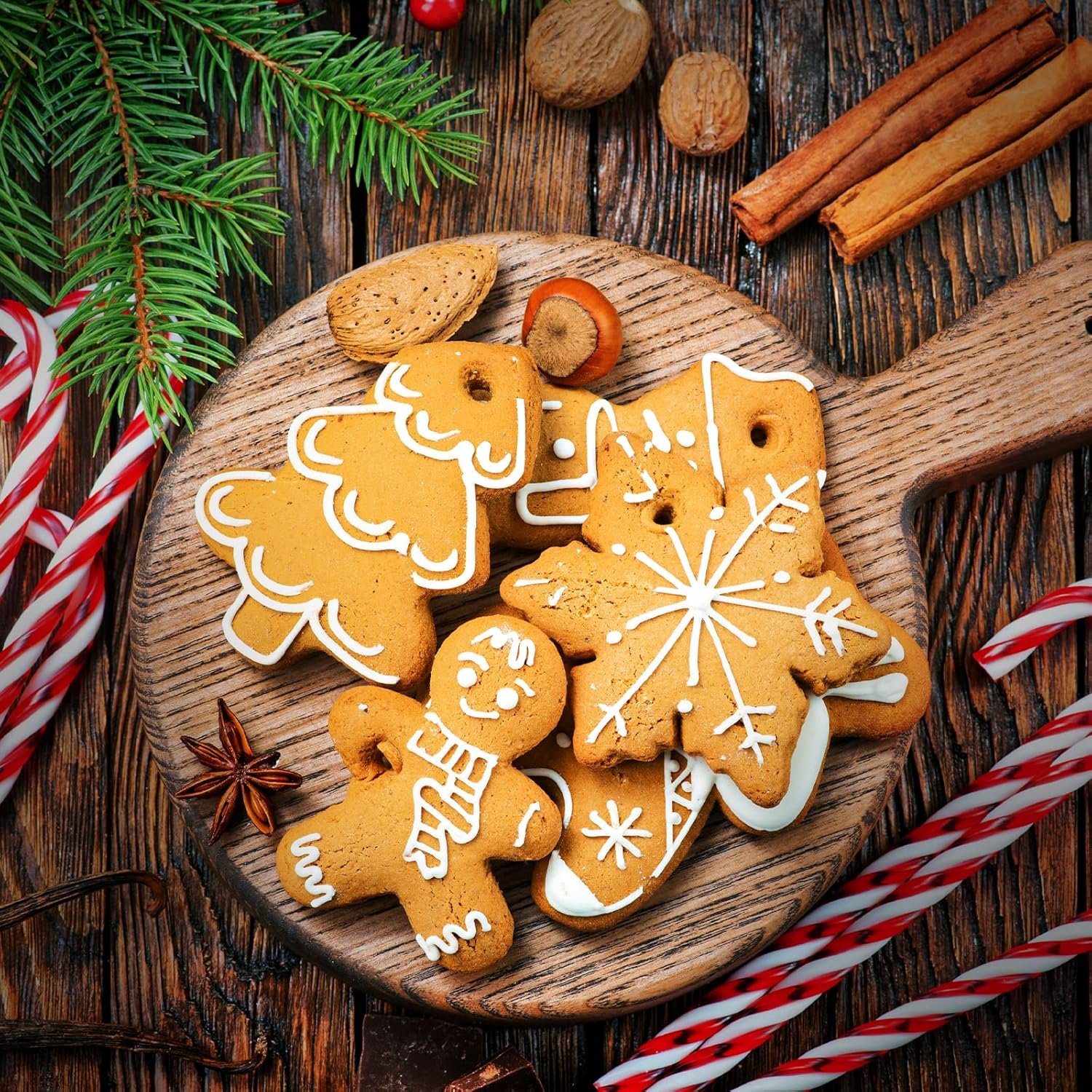 Christmas Cookie Cutter Set - 8 Piece Holiday Cookies Molds with Comfort Grip for Xmas Party Supplies/Favors - Including Glove, Snowman, Gingerbread Man, Star, Snowflakes, Christmas Tree, etc - Image 8