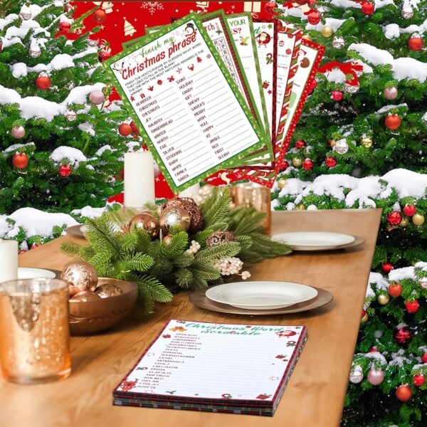 150 Sheets Christmas Bingo Game Xmas Holiday Winter Party Supplies Favors Word Scramble Games Word Search Game Funny Christmas Party Game Set for Classroom Prizes, 6 Styles - Image 6
