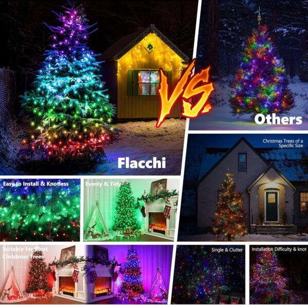 Christmas Tree Lights for 7ft 9ft with Remote - 540 LED RGB Timer Memory Function, Color Changing Rainbow Lighting Modes Christmas Decorations - Image 6