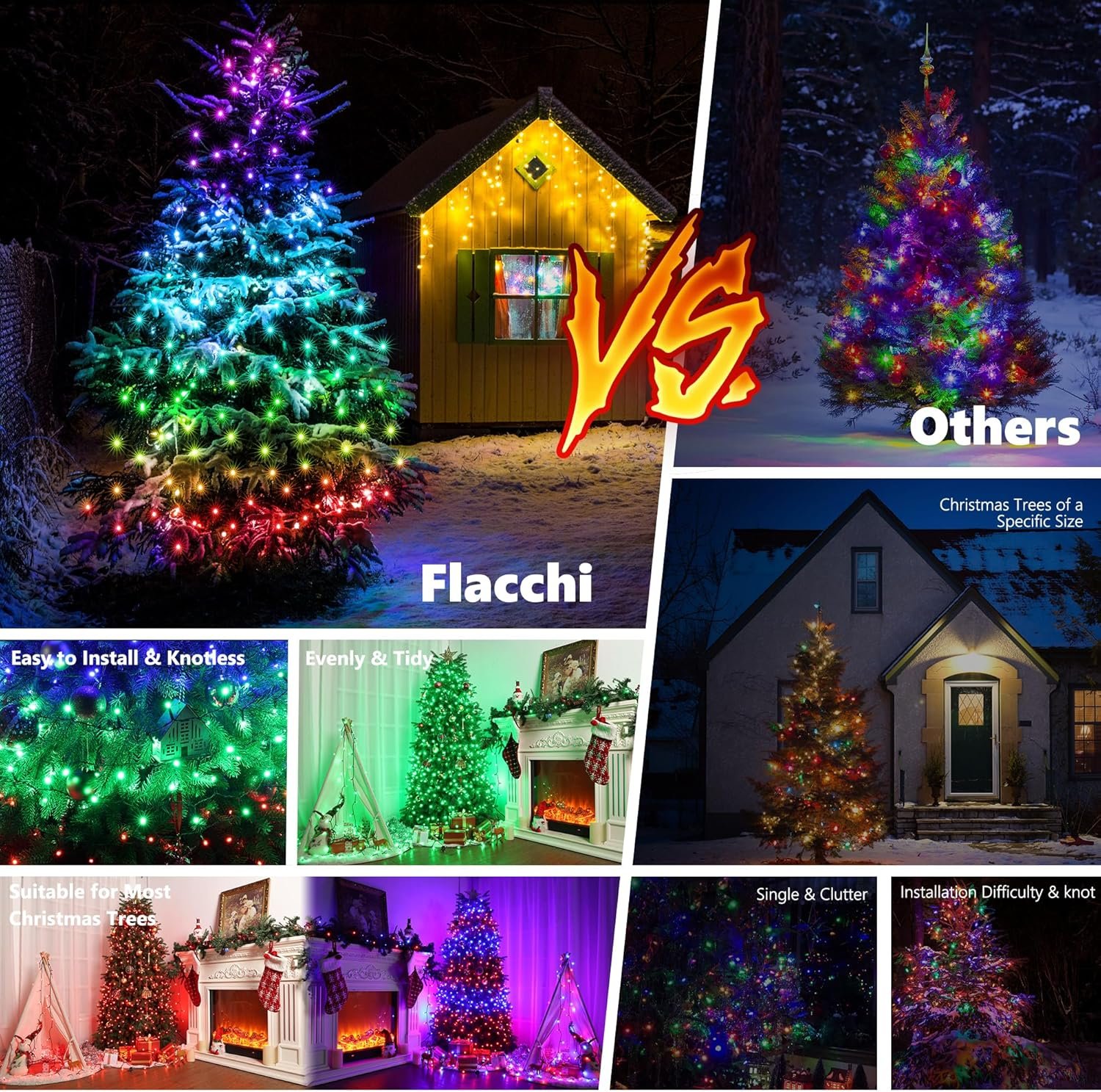 Christmas Tree Lights for 7ft 9ft with Remote - 540 LED RGB Timer Memory Function, Color Changing Rainbow Lighting Modes Christmas Decorations - Image 6