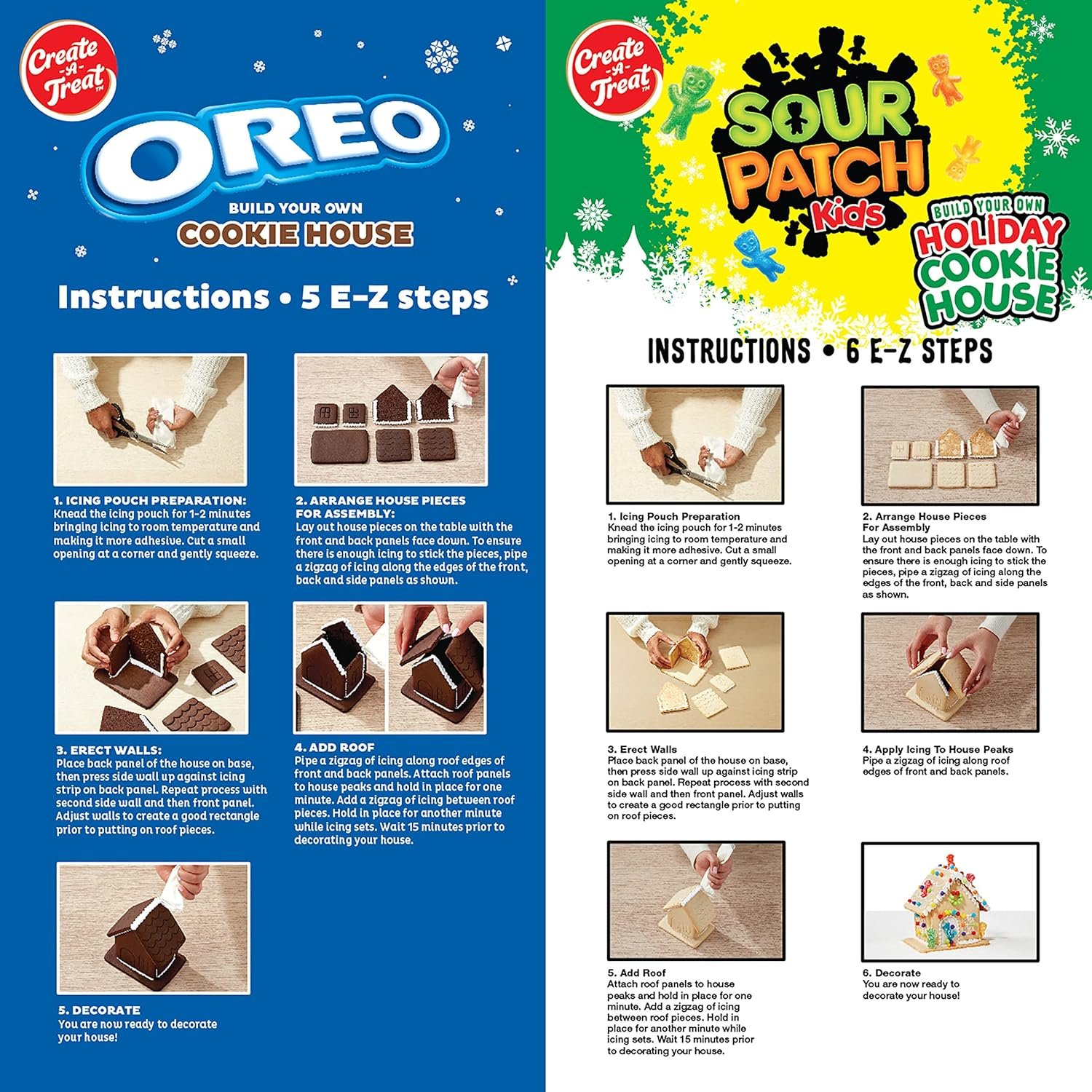 Create-A-Treat OREO and SOUR PATCH KIDS Holiday Cookie House Decorating Kits, 2 Pack Holiday Cookie Decorating Variety - Image 5
