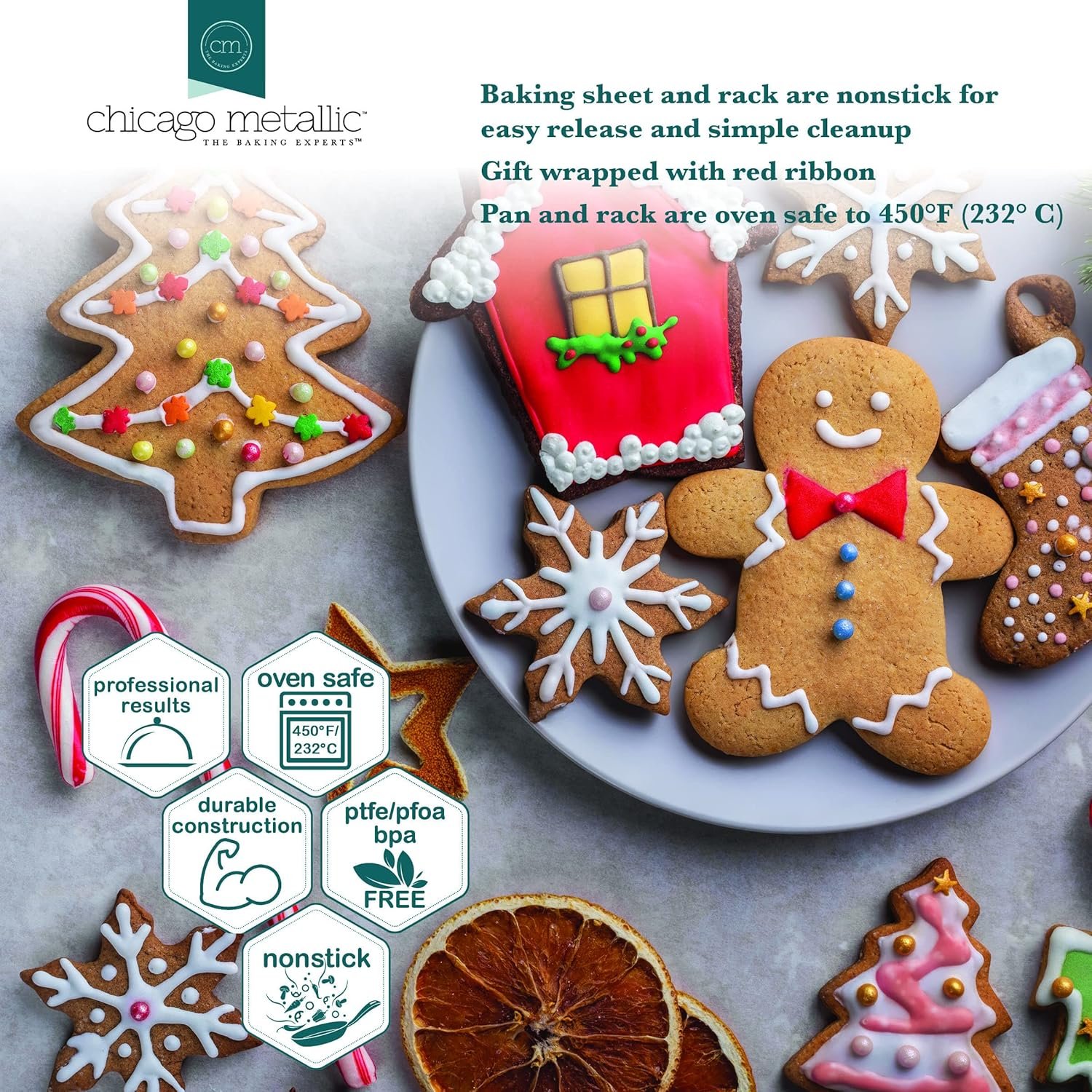 Chicago Metallic Holiday Baking, 8-Piece Set, Multicolor - Image 6