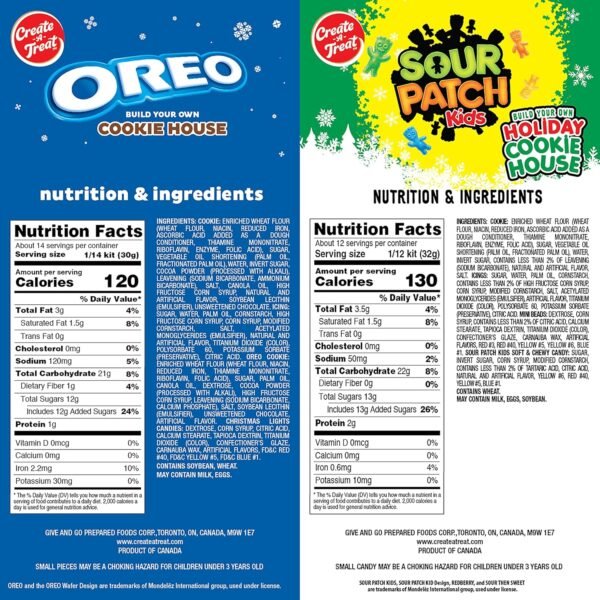 Create-A-Treat OREO and SOUR PATCH KIDS Holiday Cookie House Decorating Kits, 2 Pack Holiday Cookie Decorating Variety - Image 8