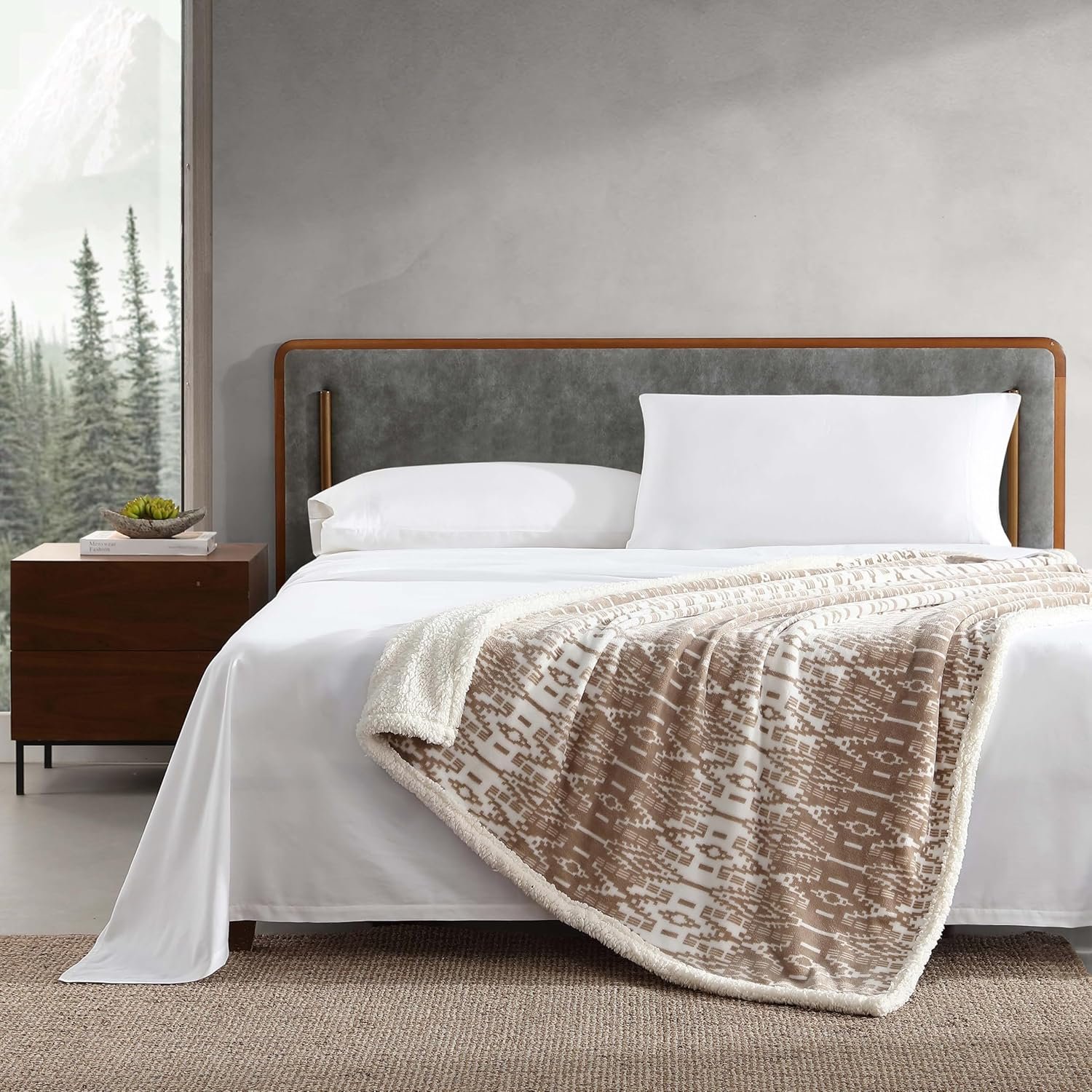 Eddie Bauer - Throw Blanket, Super Soft Reversible Sherpa Fleece Bedding, Ideal Christmas & White Elephant Gifts, Cozy Plaid Throw Blankets for Couch (San Juan Oyster, Throw) - Image 8