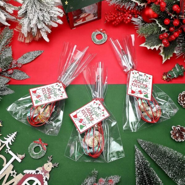 Nuogo 6 Sets Christmas Whisk Baking Supplies Gifts Sets Includes Stainless Steel Whisk, Greeting Cards, Ribbons, Plastic Bags for Neighbor Employee Cooking Supplies Christmas Stocking Stuffers Ideas - Image 5