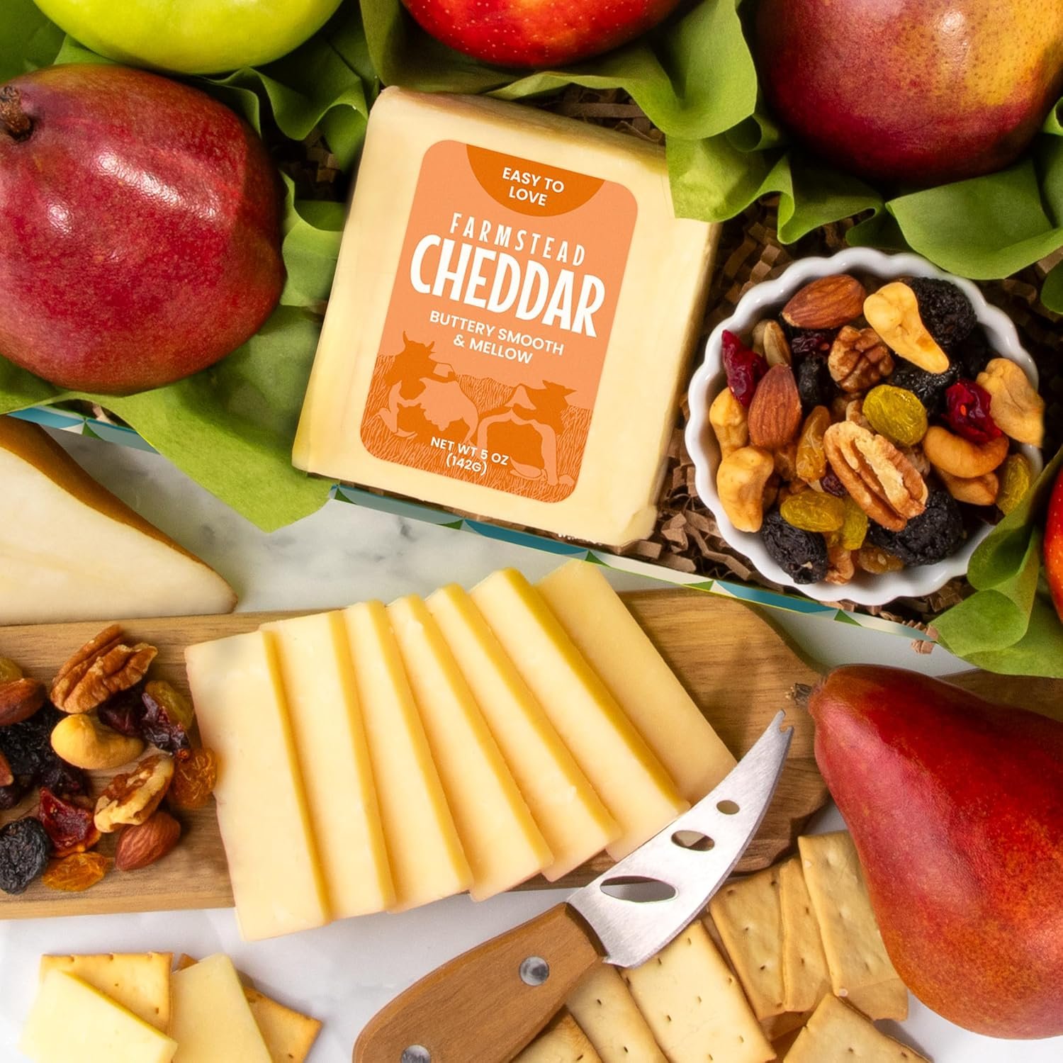 A Gift Inside Classic Fresh Fruit Basket Gift with Crackers, Cheese and Nuts for Holiday, Thank You, Birthday, Get Well, Anniversary, Corporate - Image 7