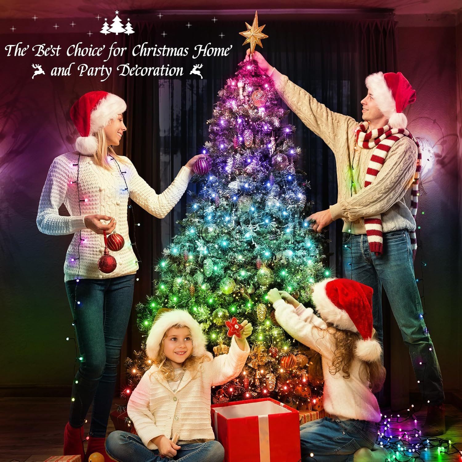 Christmas Tree Lights for 7ft 9ft with Remote - 540 LED RGB Timer Memory Function, Color Changing Rainbow Lighting Modes Christmas Decorations - Image 7