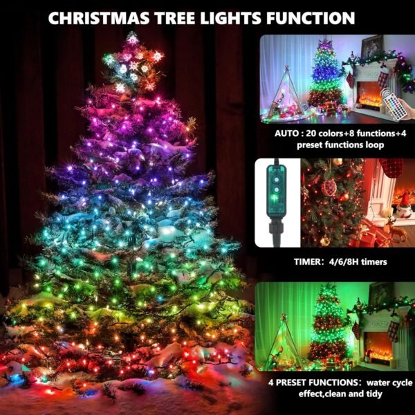Christmas Tree Lights for 7ft 9ft with Remote - 540 LED RGB Timer Memory Function, Color Changing Rainbow Lighting Modes Christmas Decorations - Image 4