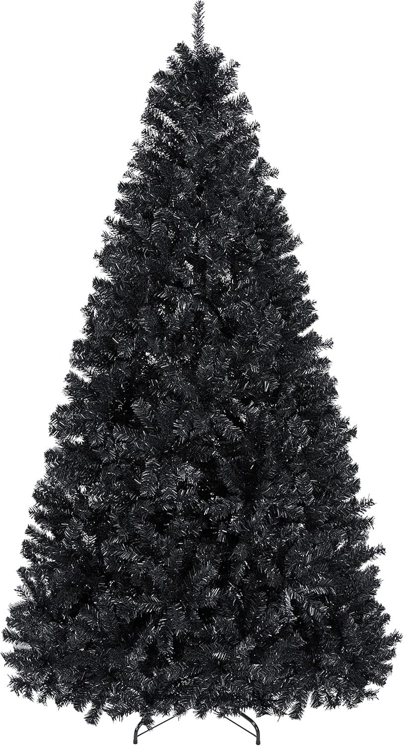 Yaheetech 7.5ft Black Artificial Christmas Pine Tree Seasonal Holiday Carnival Home Party Decoration for Home, Office Indoor Outdoor with 1749 Branch Tips and Foldable Stand - Image 2