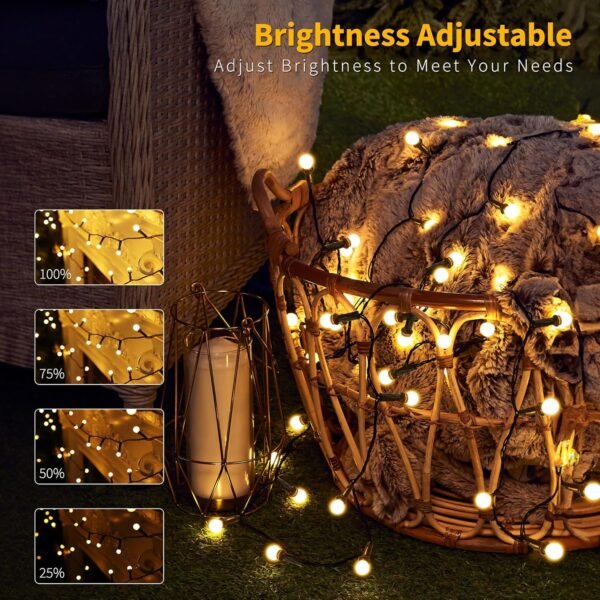 Brizled Christmas Lights, 66ft 200 LED Color Changing String Lights, Warm White & Colored Christmas Lights, Dimmable Berry String Lights, Connectable Lights String for Xmas Tree Party - Image 7