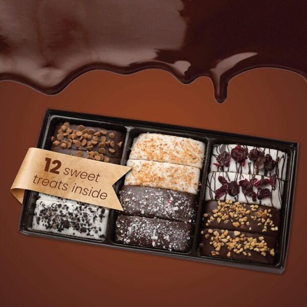 Christmas Gift Baskets, 12 Chocolate Biscotti Gourmet Holiday Chocolate Cookies Gift Box for Women, Gifts Ideas Food Delivery for Men Aunt Grandma - Image 4