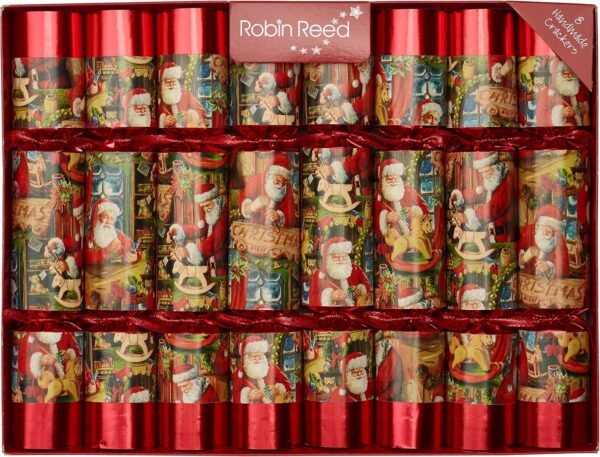 Robin Reed Handmade Festive Christmas Party Decorations - 8 x 10 inch - Santas Toyshop, Red - Image 2