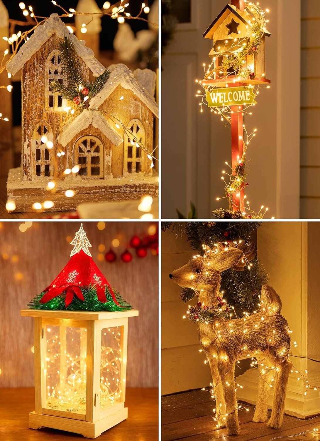 10Feet Battery Operated Fairy Lights, 120LEDs Firecracker String Lights Waterproof Silver Wire Starry Firefly Lights for DIY Wreath Home Weeding Indoor Outdoor Christmas Decorations, Warm White - Image 6