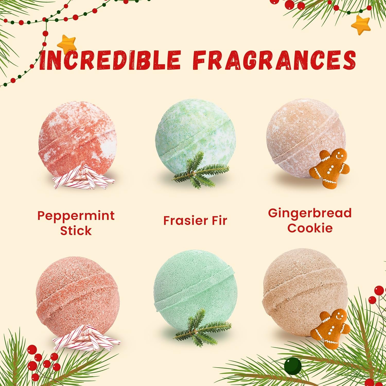 Christmas Bath Bombs for Kids with Surprise Toys Inside (6 Pack) - Christmas Gifts and Stocking Stuffers for Kids & Boys and Girls - Holiday Bubble Bath with Cheerful Scents, USA Made by Two Sisters - Image 3