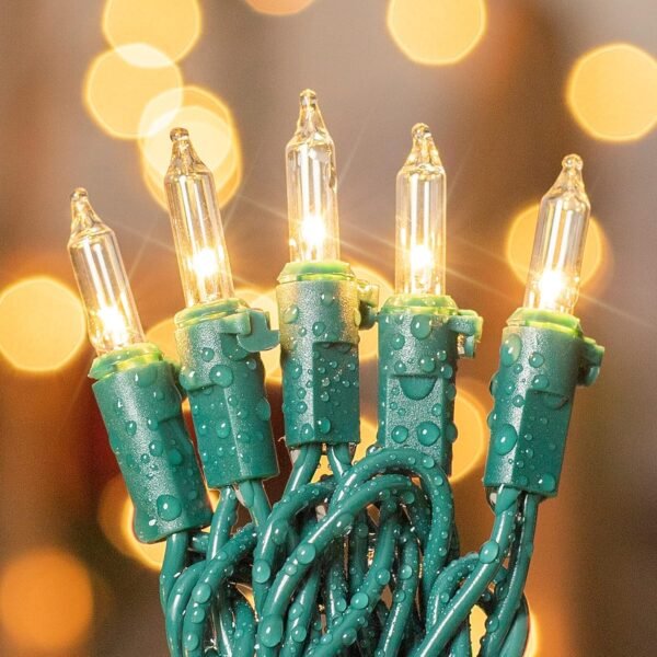 50-Count White Christmas Lights with Green Wire,Mini String Lights for Holiday Decorations, Christmas Tree Lights, Holiday Party, Wedding, Xmas, Home, Indoor & Outdoor Use (13ft Long) - Image 2