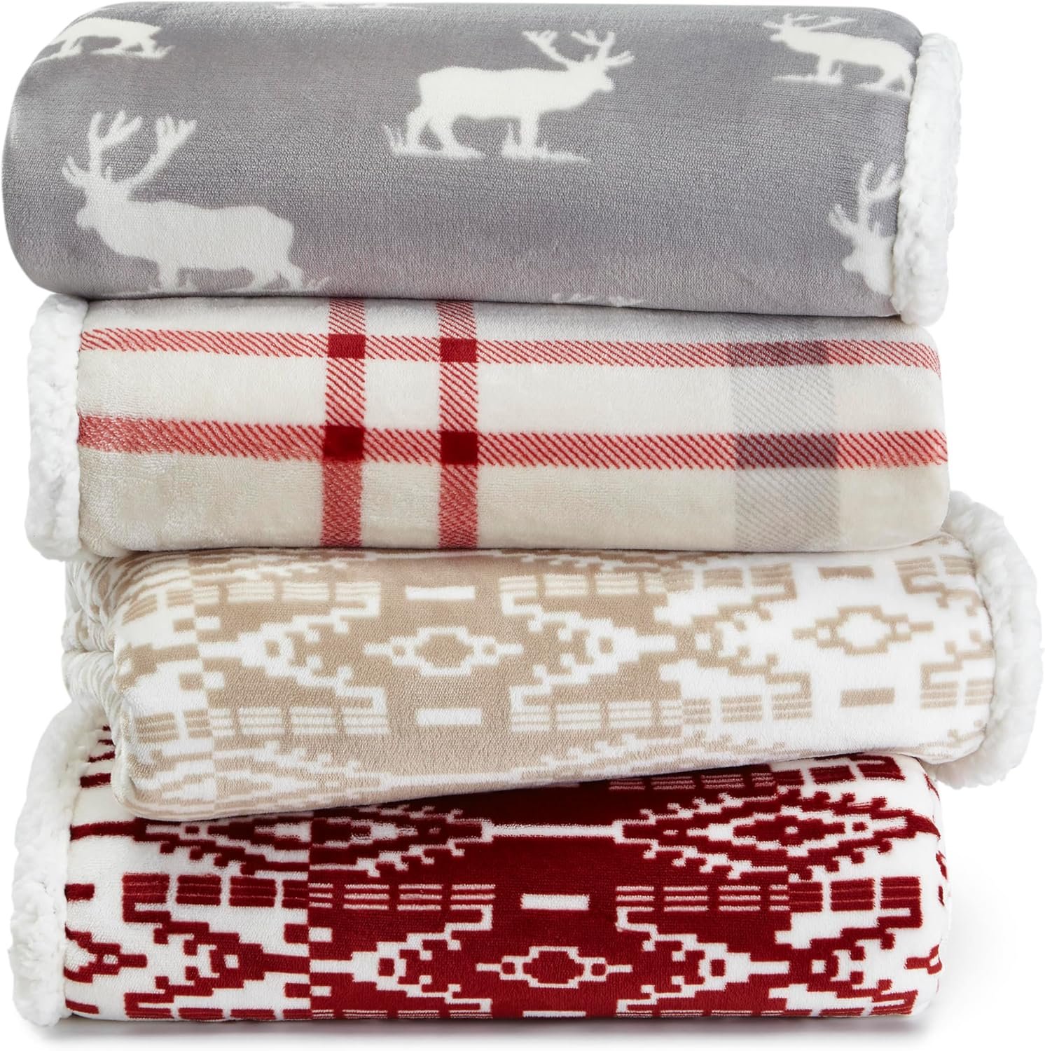 Eddie Bauer - Throw Blanket, Super Soft Reversible Sherpa Fleece Bedding, Ideal Christmas & White Elephant Gifts, Cozy Plaid Throw Blankets for Couch (San Juan Oyster, Throw) - Image 4