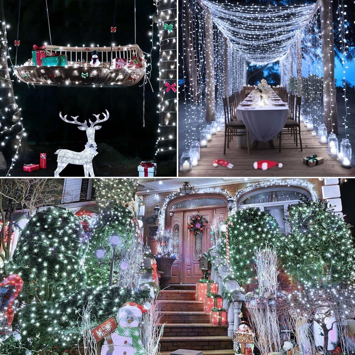 328 FT 1000 LED Christmas Lights Outdoor, Christmas String Lights with Remote and Timer, White Christmas Lights with 8 Modes Dimmable, Fairy Lights for Wedding Party Home Xmas Holiday Decor - Image 5