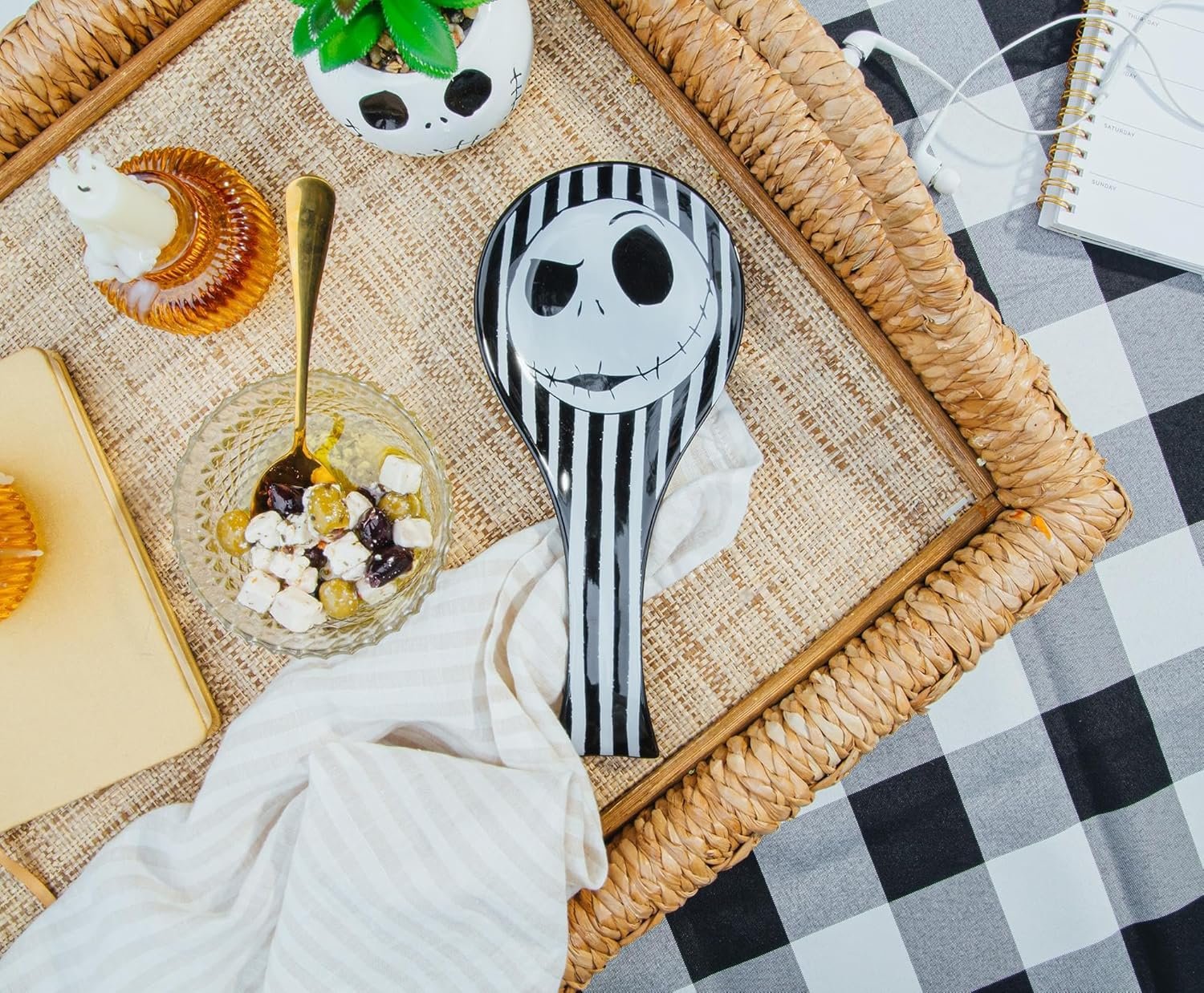 Disney The Nightmare Before Christmas Jack Skellington Ceramic Spoon Rest Holder | Kitchen Organizer For Utensils To Keep Countertop Clean - Image 5