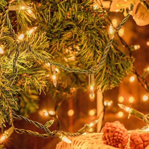 50-Count White Christmas Lights with Green Wire,Mini String Lights for Holiday Decorations, Christmas Tree Lights, Holiday Party, Wedding, Xmas, Home, Indoor & Outdoor Use (13ft Long) - Image 3