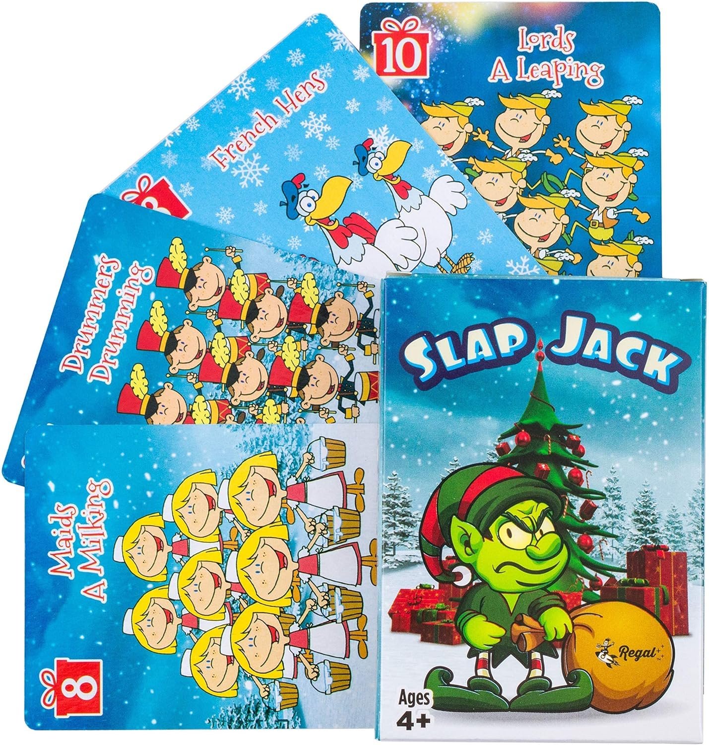 Regal Games Card Games for Kids - Go Fish, Crazy 8's, Old Maid, Slap Jack, Monster Memory Match, Snowball Fight - Holiday-Themed, Simple & Fun Classic Family Table Games - Games May Vary (6 Set) - Image 9