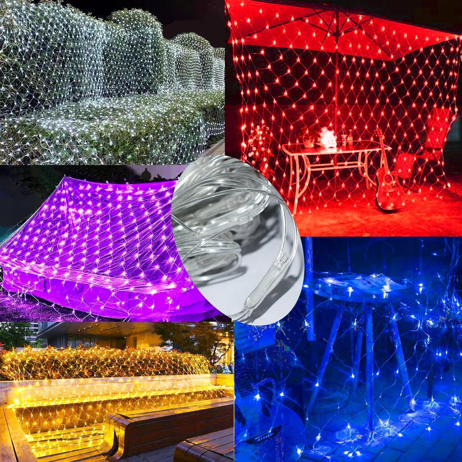 Christmas Net Lights Outdoor Mesh Lights 200 LED Net Mesh String Lights Plug in 9.8ft x 6.6ft Fairy Lights W/8 Modes Waterproof Lights for bushes,shrubs,Indoor,Christmas Tree,Halloween Decorations - Image 6