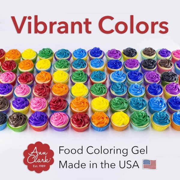 Ann Clark Professional-Grade Gel Food Coloring Made in USA .7 oz, 12 Colors - Image 6