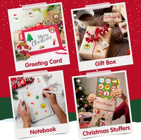 LINAYE 36 Sheets Christmas Stickers, 600 PCS Christmas Stickers Bulk for Kids, Christmas Party Favors for Kids, Christmas Stickers for Crafts Cards Scrapbooking,Water Bottles,Envelopes - Image 7