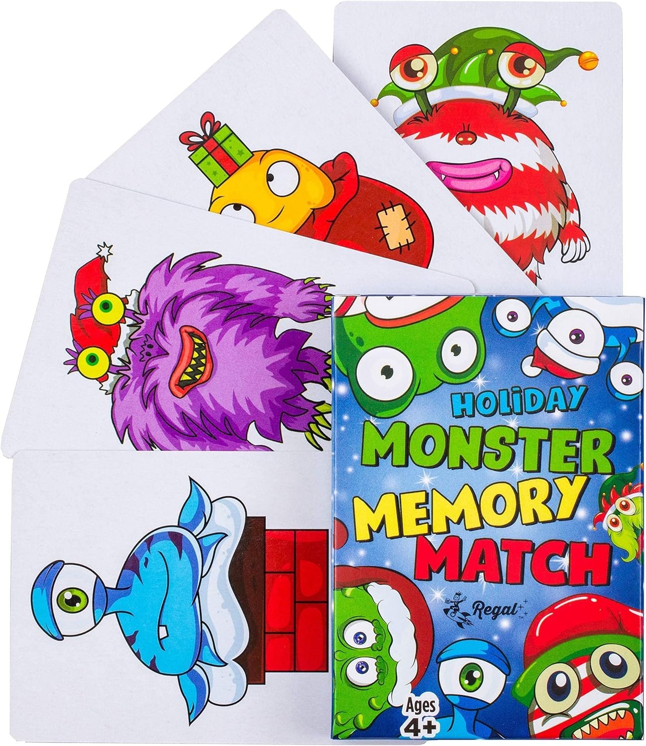 Regal Games Card Games for Kids - Go Fish, Crazy 8's, Old Maid, Slap Jack, Monster Memory Match, Snowball Fight - Holiday-Themed, Simple & Fun Classic Family Table Games - Games May Vary (6 Set) - Image 5