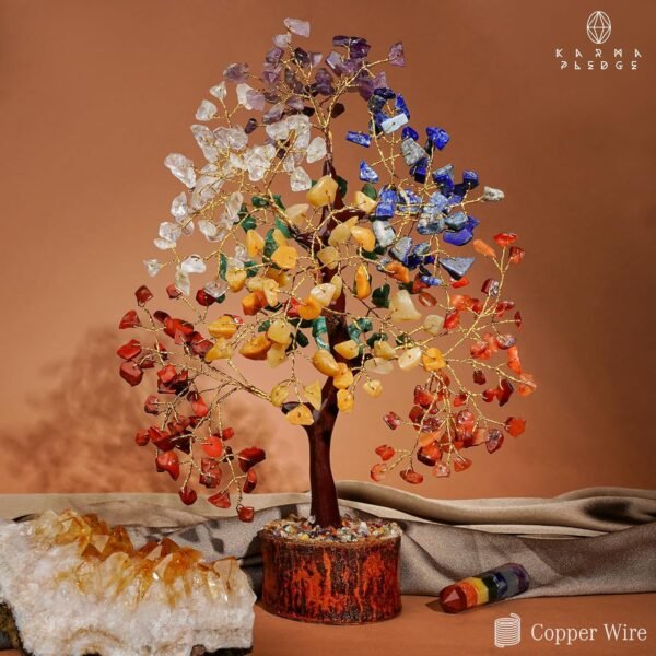Crystal Tree of Life 7 Chakra Healing Crystal Trees for Home Decor, Office Desk Decor, Living Room Decor, Handmade Bonsai Trees for Positive Energy, Money, Good Luck Birthday Gifts for Women, Mom - Image 6