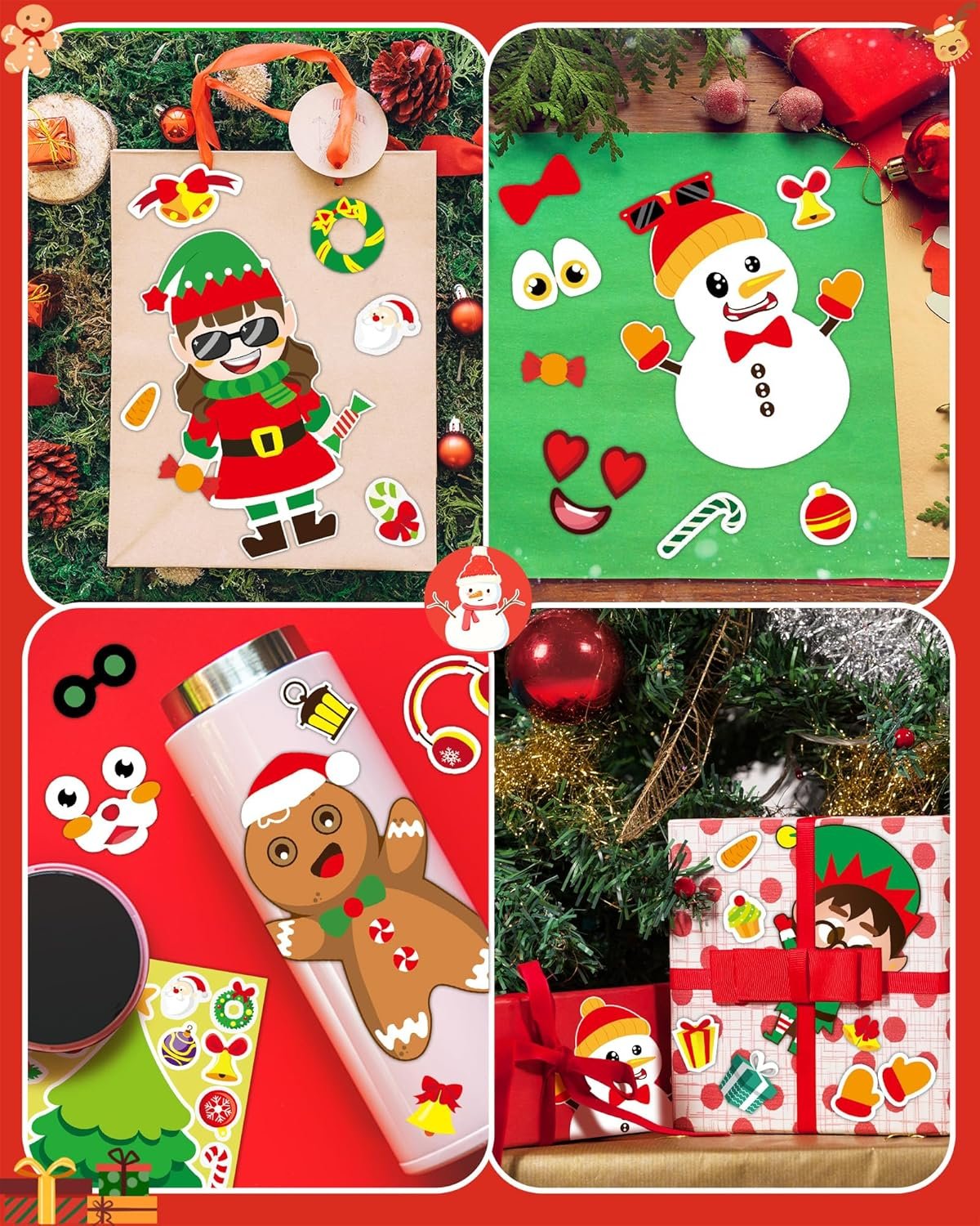 Yetonamr 40 Sheets Christmas Stickers Stocking Stuffers for Kids, Christmas Party Favors Christmas Crafts for Goodie Bag Stuffers, Christmas Classroom Gifts Games Activities for Students Teens - Image 3